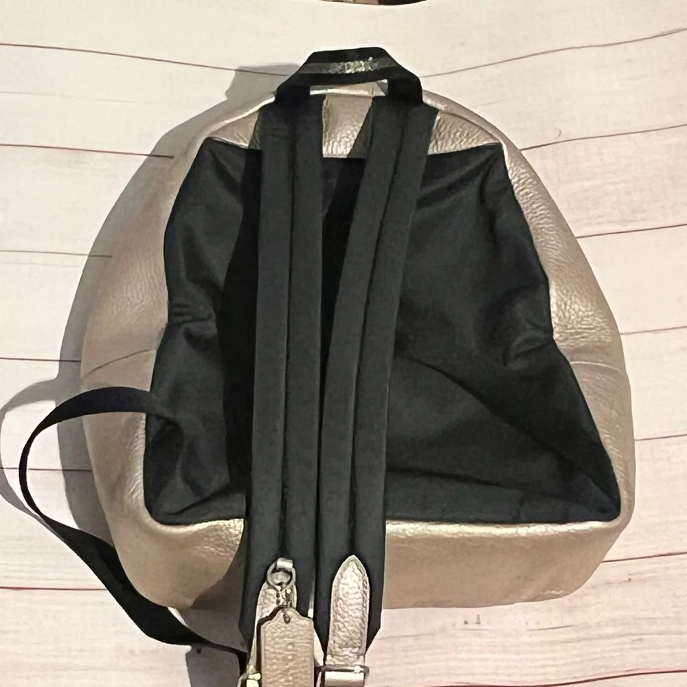 Medium Charlie Coach Gold Leather Backpack - Picture 3 of 3